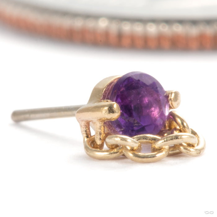 Luh You Press-fit End in 14k Yellow Gold with Amethyst from Pupil Hall