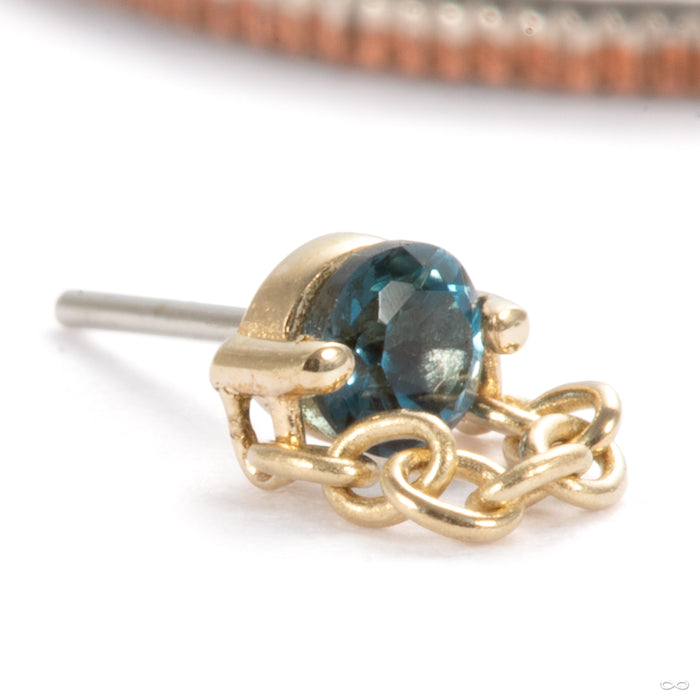 Luh You Press-fit End in 14k Yellow Gold with London Blue Topaz from Pupil Hall