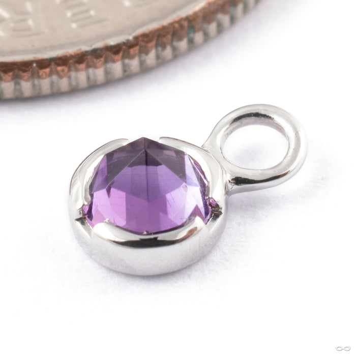 Luka Charm in Gold from Tether Jewelry in 14k White Gold with Amethyst