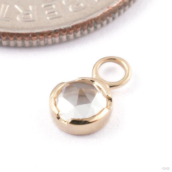 Luka Charm in Gold from Tether Jewelry in 14k Yellow Gold with White Topaz