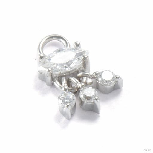 Lust Charm in Gold from Ember Body Jewelry in assorted materials with clear CZ