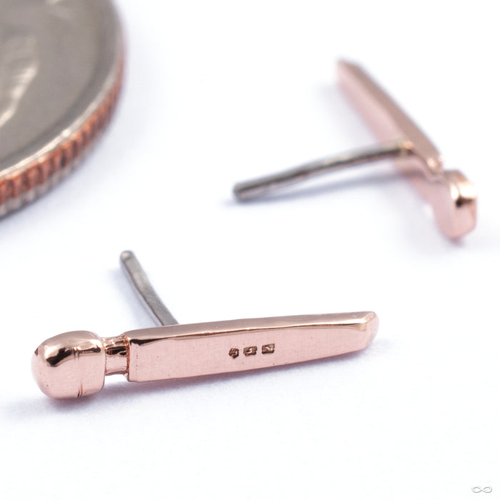 Magic Wand Press-fit End in Gold from Dusk Jewelry in rose gold