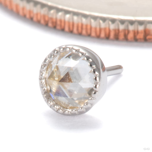 Marceline Press-fit End in 14k White Gold with Moissanite from Ember Body Jewelry