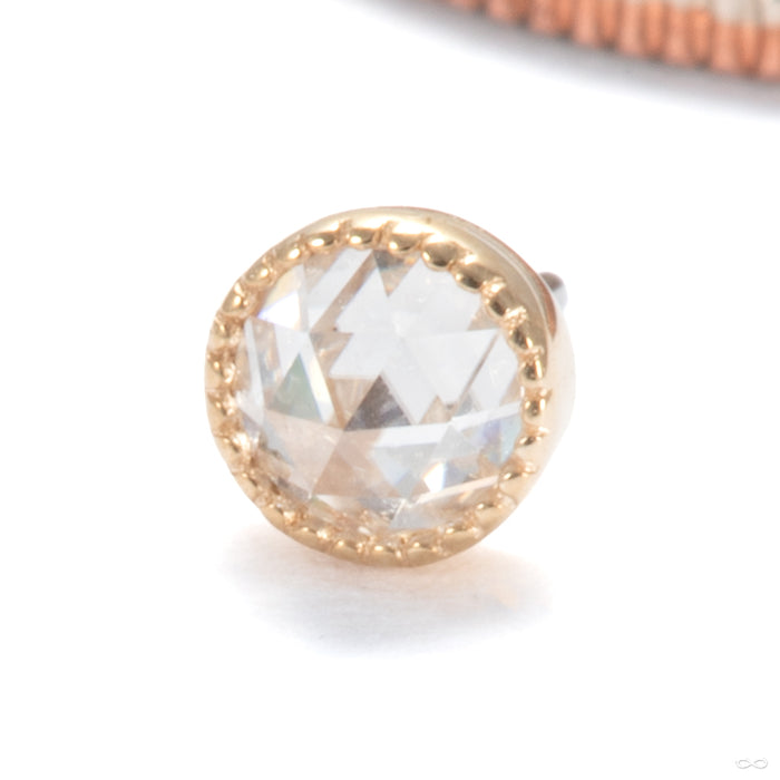Marceline Press-fit End in 14k Yellow Gold with Moissanite from Ember Body Jewelry