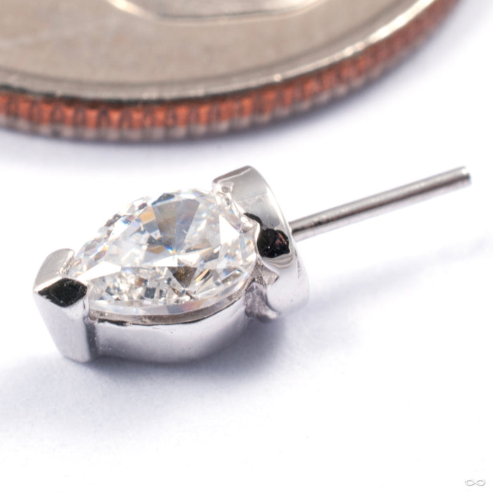 Marcy Press-fit Side-Set End in Gold from Junipurr Jewelry in white gold with cz