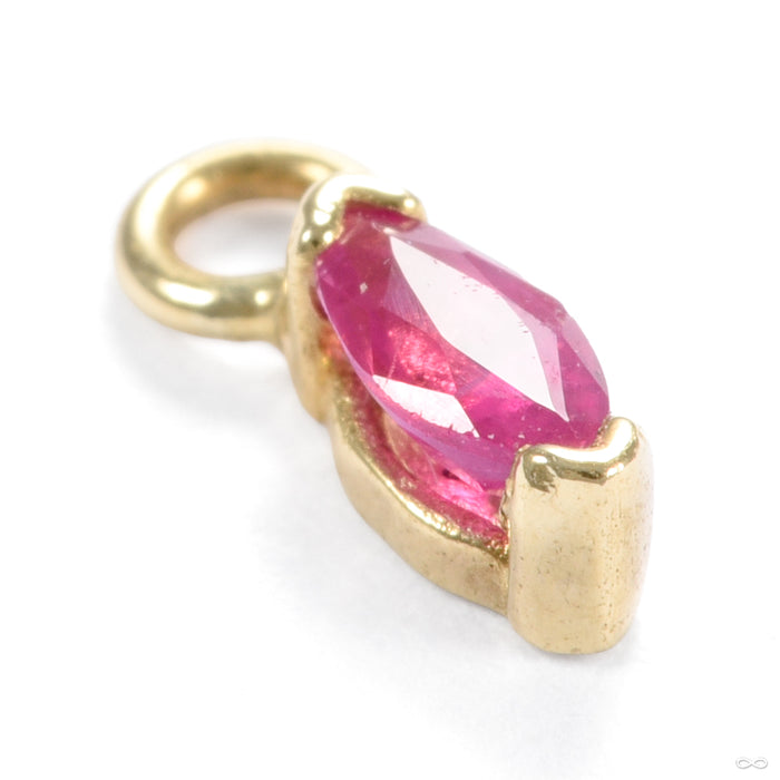 Marquise Charm in Gold from Quetzalli in yellow gold with ruby