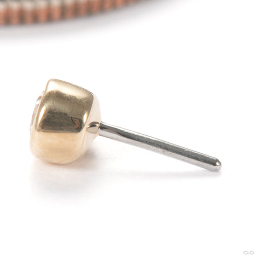 Mary Press-fit End in 14k Yellow Gold with Clear CZ from Junipurr Jewelry side detail