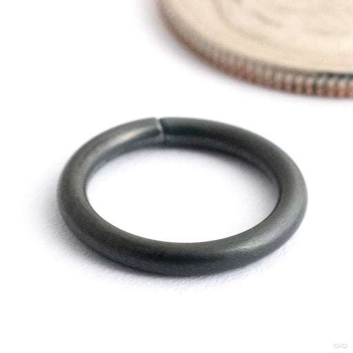 Matte Seam Ring in Black Niobium from Black Forest Jewelry