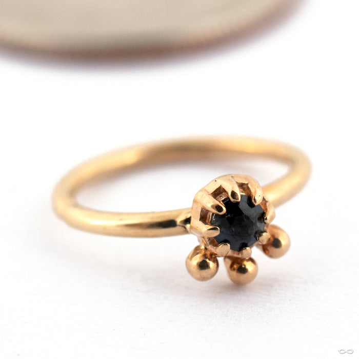 Mime Seam Ring in Gold from Sacred Symbols in 14k Yellow Gold with Blue Tourmaline