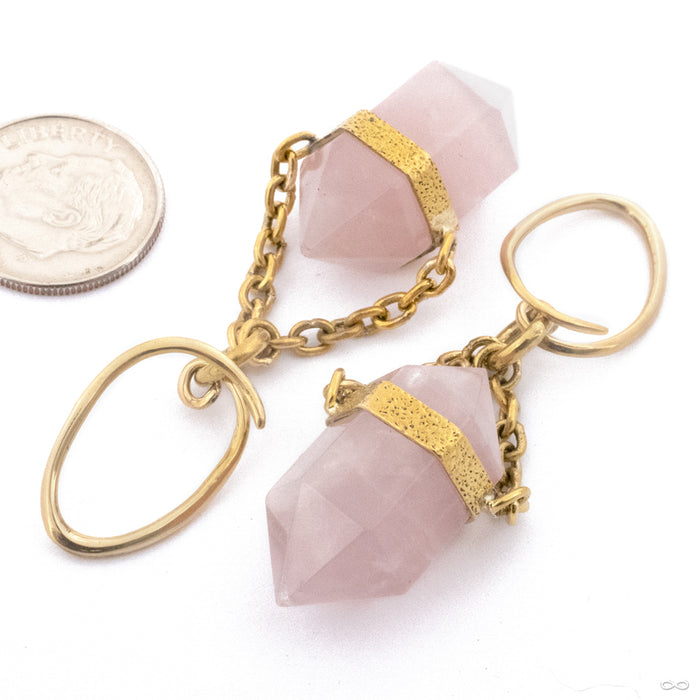 Mini Double Terminated Rose Quartz Dangles from Diablo Organics