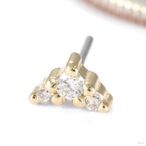 Mini Epiphany Press-fit End in Gold from Seasons Handmade in yellow gold with diamond