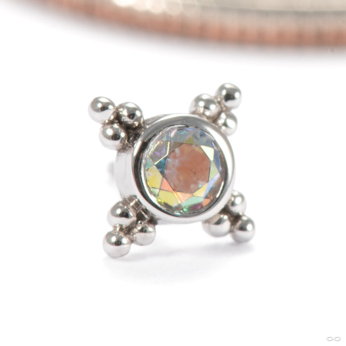 Mini Kandy Press-fit End in 14k White Gold with Mercury Mist Topaz from BVLA