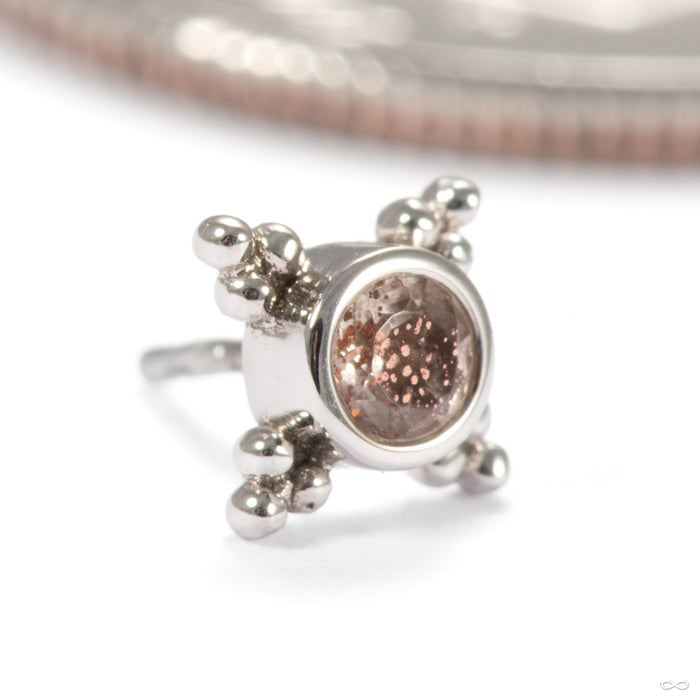 Mini Kandy Press-fit End in 14k White Gold with Oregon Sunstone from BVLA