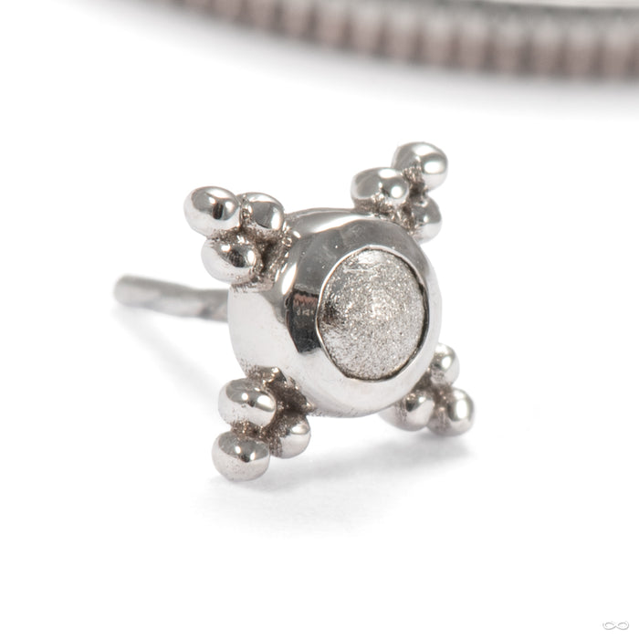 Mini Kandy Press-fit End in 14k White Gold with Sandblasted Gold Bead from BVLA