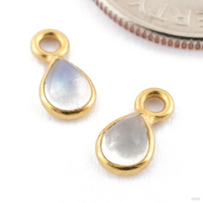 Mini Moonstone Charm in 18k Yellow Gold in Teardrop Style from Oracle group photo