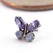 Mini Papillon Press-fit End in Titanium with Amethyst and Light Peony Opal from Canasteel Jewelry