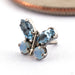 Mini Papillon Press-fit End in Titanium with Royal Blue Topaz and White Opal from Canasteel Jewelry