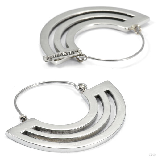 Mini Parallel Lines Hoop Earrings from Eleven44 in white brass
