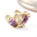 Mini Triple Marquise Press-fit End in Gold from Quetzalli in yellow gold with amethyst and white sapphire