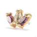 Mini Triple Marquise Press-fit End in Gold from Quetzalli with rhodolite garnet & white sapphire