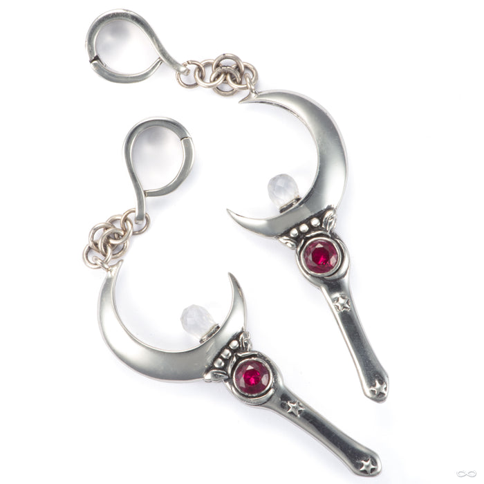 Moon Sticks in White Brass from Symmetry Body Jewelry