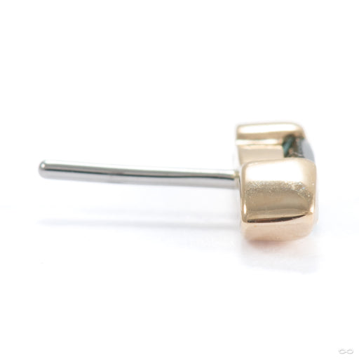 Motive Press-fit End in 14k Yellow Gold with Blue Tourmaline from Ember Body Jewelry side profile