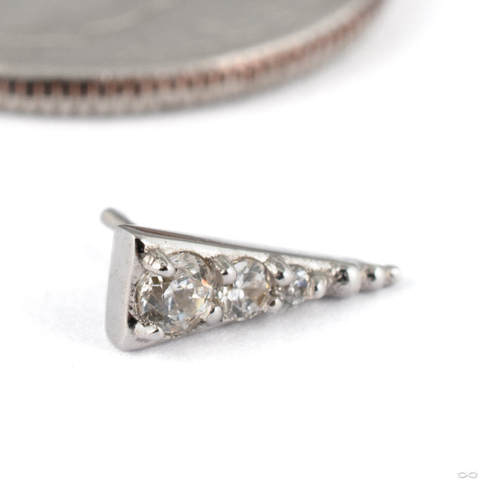 Mythic Press-fit End in 14k White Gold with CZs from Tawapa