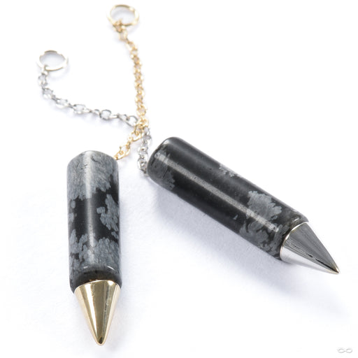 Natural Obsidian Spike Charm in Gold from Hialeah in assorted materials