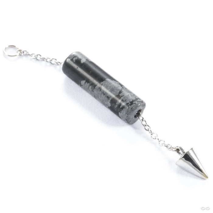 Natural Obsidian Spike Charm in 14k White Gold from Hialeah mobility detail