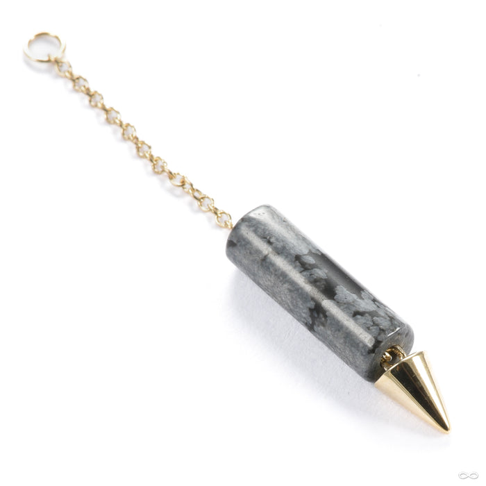 Natural Obsidian Spike Charm in 14k Yellow Gold from Hialeah