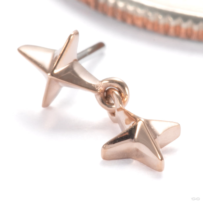 North Star Press-fit End in 14k Rose Gold from Ember Body Jewelry