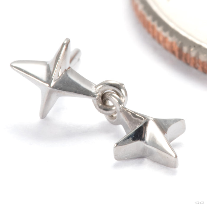 North Star Press-fit End in 14k White Gold from Ember Body Jewelry