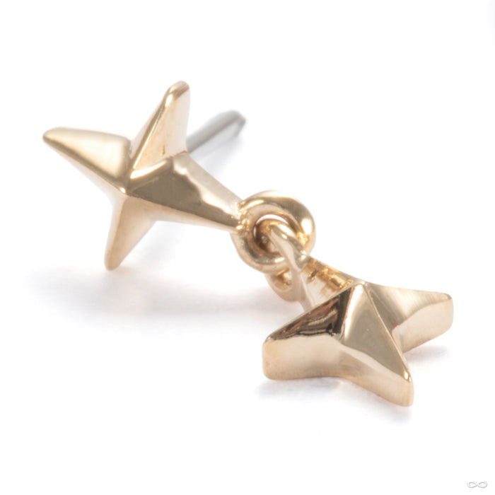 North Star Press-fit End in 14k Yellow Gold from Ember Body Jewelry