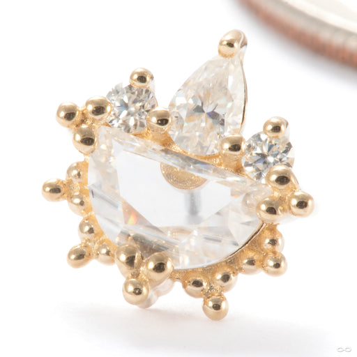 Offset Press-fit End in 14k Yellow Gold with Moissanite from Ember Body Jewelry