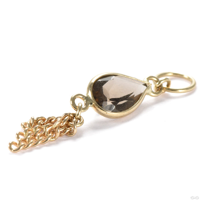 Ombligo Charm in Gold from Hialeah with smoky quartz