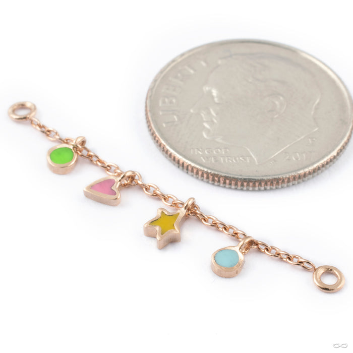 Outward-Facing Fun & Games Lynx Chain in 14k Rose Gold with Mixed Enamel from Pupil Hall