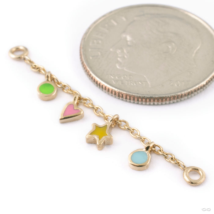 Outward-Facing Fun & Games Lynx Chain in 14k Yellow Gold with Mixed Enamel from Pupil Hall