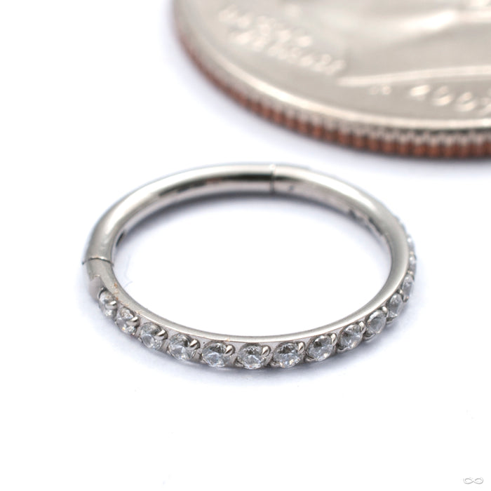 Outward-facing Gem Clicker in Titanium with Clear CZ from Diablo Organics