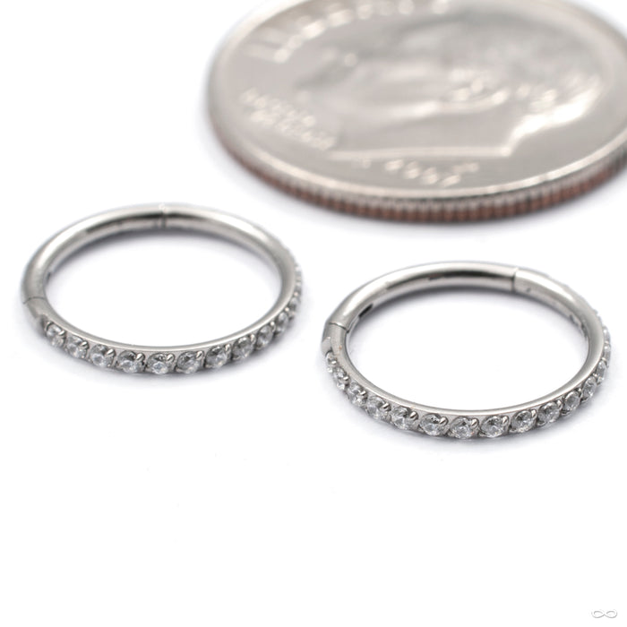 Outward-facing Gem Clicker in Titanium with Clear CZ from Diablo Organics size detail