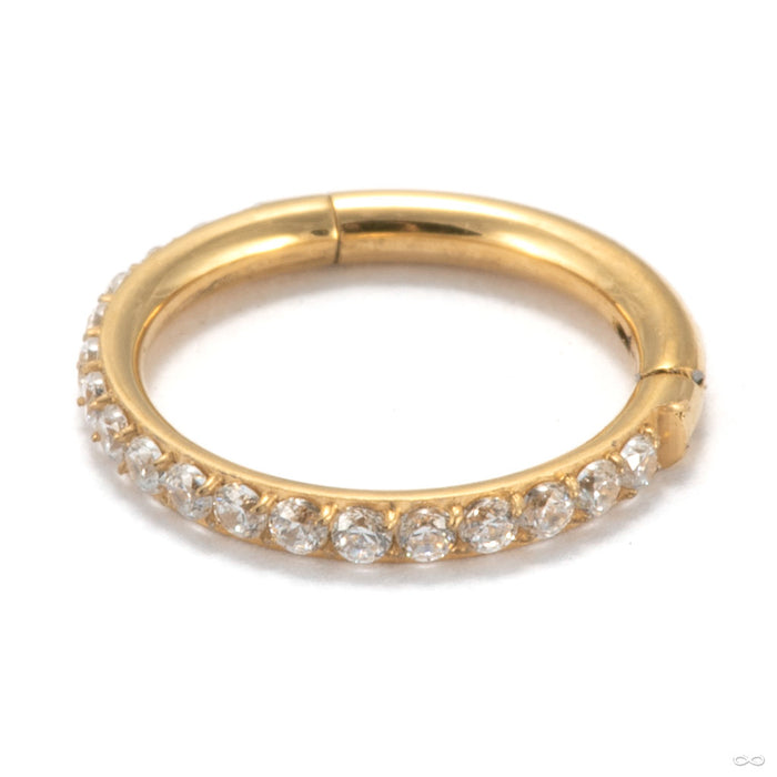 Outward-facing Gem Clicker in yellow-PVD-coated titanium with Clear 
CZ from Diablo Organics