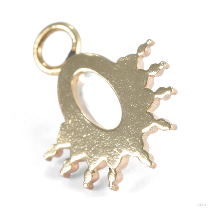 Oval Bead Fan Charm in Gold from Mettle and Silver back detail