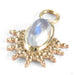Oval Bead Fan Charm in Gold from Mettle and Silver in yellow gold with moonstone