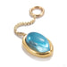 Oval Bezel Charm in 14k Yellow Gold with Swiss Blue Topaz from Quetzalli