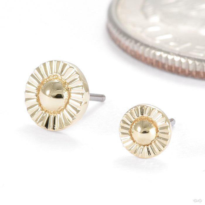 Paintress Press-fit End in Gold from Seasons Handmade yellow gold size detail