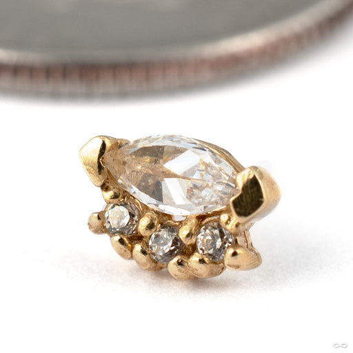 Palazzo Press-fit End in 14k Yellow Gold with Clear CZs from Tawapa