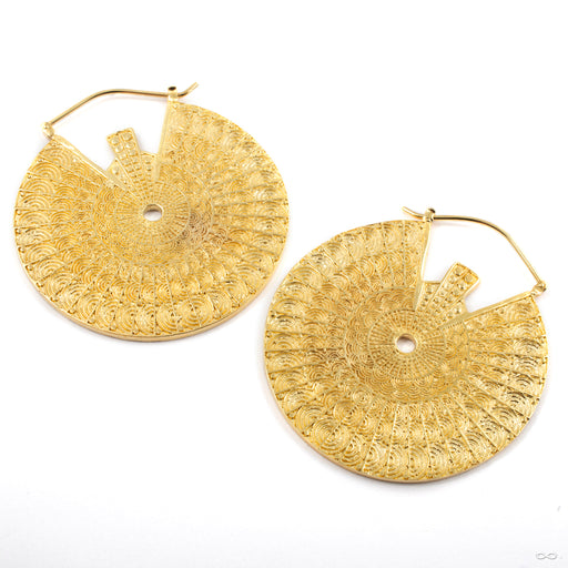 Parallel Wave Earrings from Namaste Nomadas in yellow brass