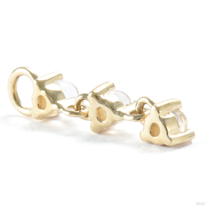 Penelope Prong Charm in Gold from Modern Mood with moonstone in yellow gold back view