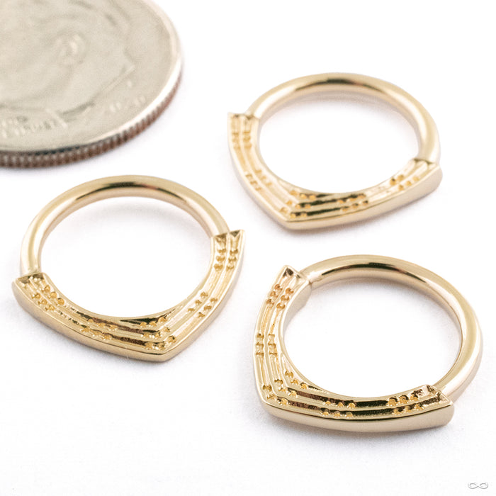 Petite Quin Seam Ring in 14k Yellow Gold from Tether Jewelry group photo