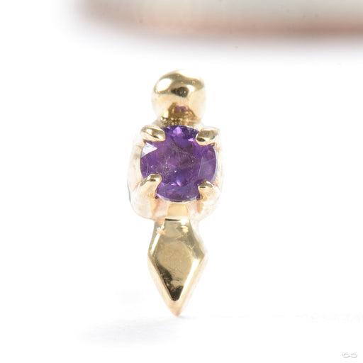 Pierced Press-fit End in Gold from Sacred Symbols with amethyst
