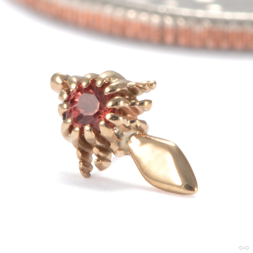 Pinpoint Press-fit End in 14k Yellow Gold with Red Sapphire from Sacred Symbols